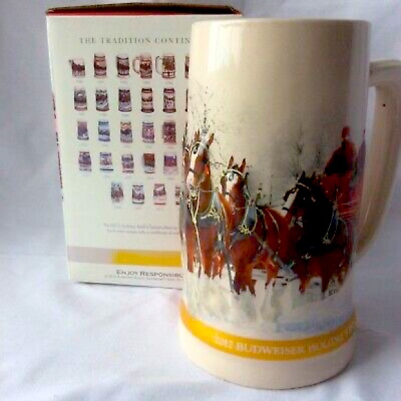 2012 Budweiser Winter Wonderland Christmas Mug Glass. New In Box - Picture 10 of 11